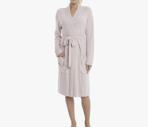 Barefoot Dreams CozyChic Ribbed Robe in Rose Pearl ultra-soft luxury bathrobe