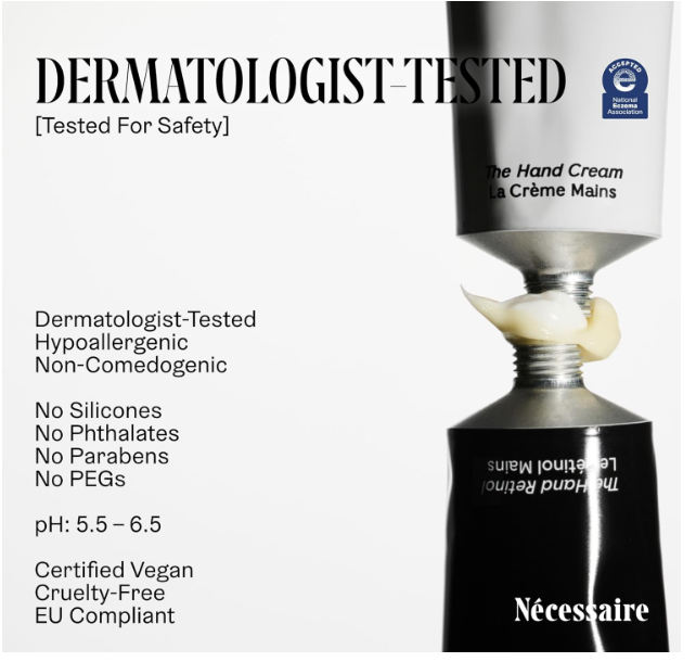 Necessaire The Hand Cream with 5 Ceramides and Peptides Fragrance Free